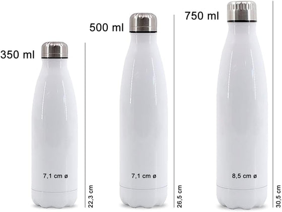 Botella personalizada lista para entrega, con nombre e inicial estilizados.